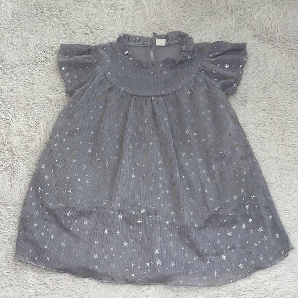 Grey star dress size 80 12-18 months